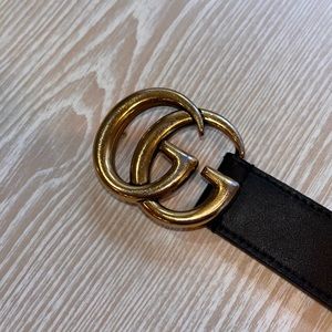 Gucci Leather Belt with Double G Buckle
